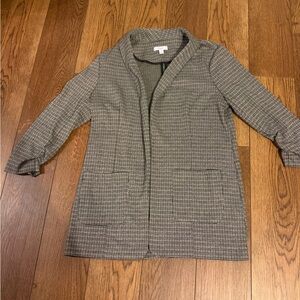 Candie's Gray Checkered Blazer with 3/4 length sleeve